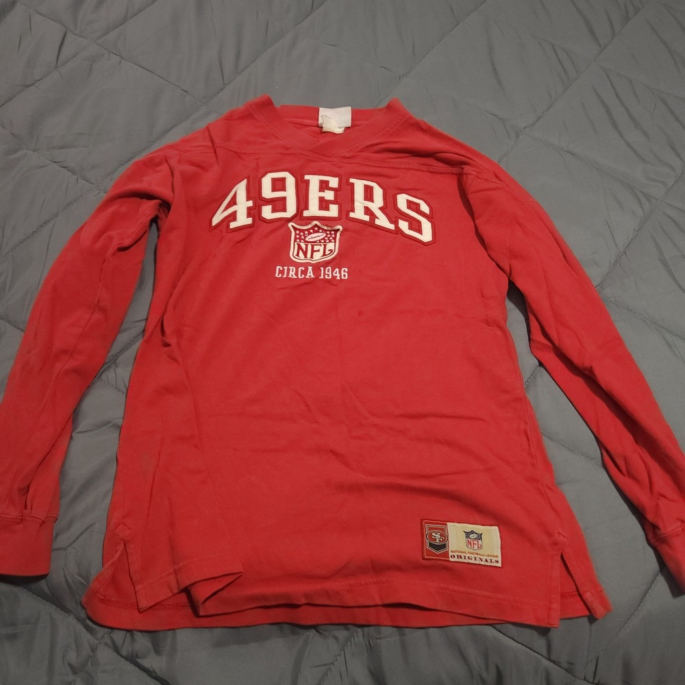 San Francisco 49ers NFL Originals Long Sleeve Shirt Red Football Men's XL